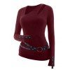 Gothic Women Outfit Grommet O-ring Cut Out Top and Buckle Leggings Set - Rouge Vineux S | US 4