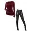 Gothic Women Outfit Grommet O-ring Cut Out Top and Buckle Leggings Set - Rouge Vineux S | US 4