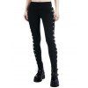 Women Outfit Solid Color Cut Out Skew Neck Top Lace Up Leggings Set - Vert Armée S | US 4
