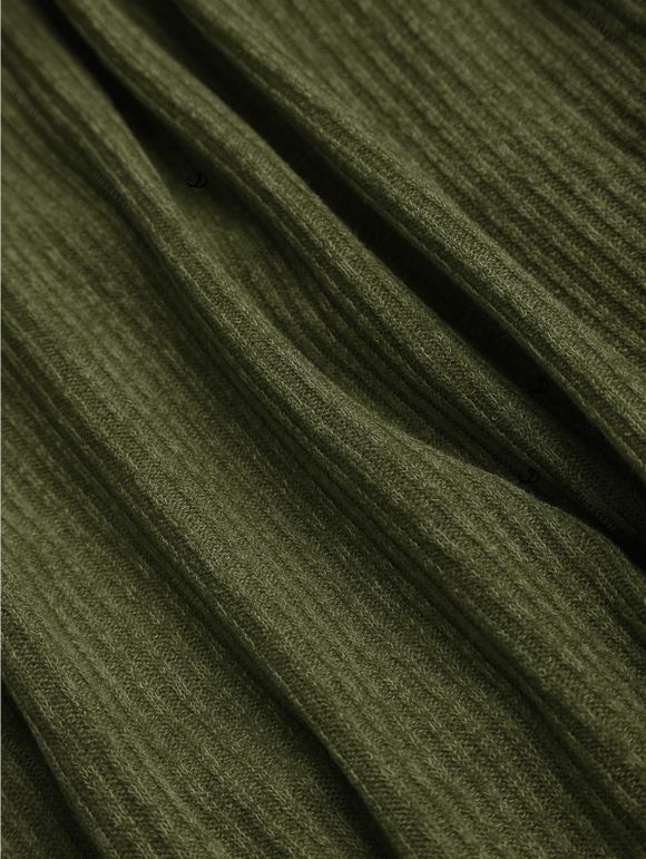 Women Outfit Colorblock Knitted Belt Hoodie Top and Grommet Leggings Set - Vert Armée S | US 4