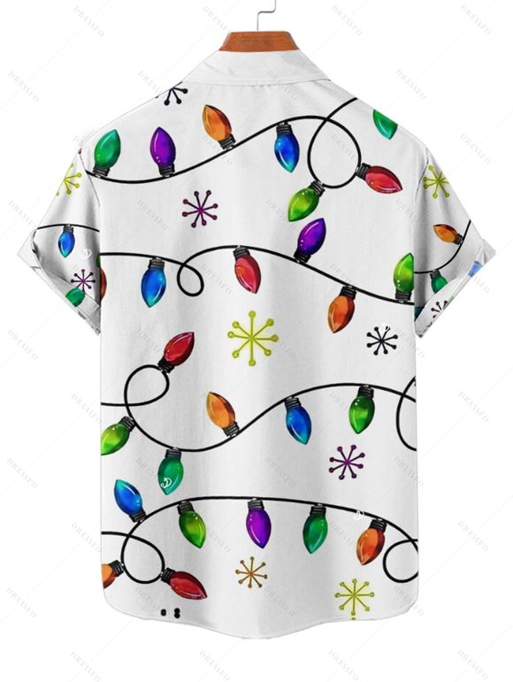 Christmas Couple Outfit Snowflake Lightning Chains Print Dress and Shirt Set - Blanc S | US 4