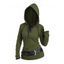 Haut à capuche colorblock Haut à capuche texturé en tricot avec ceinture à œillets - Vert Armée L | US 8-10