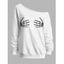 Sweat-shirt gothique à manches longues et col incliné avec imprimé main de squelette - Blanc XXL | US 14