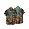 Chemise de Noël pour homme, boutonnée, imprimé flocon de neige et étoile - Vert Armée M