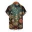 Chemise de Noël pour homme, boutonnée, imprimé flocon de neige et étoile - Vert Armée M