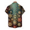 Chemise de Noël pour homme, boutonnée, imprimé flocon de neige et étoile - Vert Armée 3XL