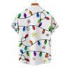Chemise de Noël pour homme, boutonnée, imprimée de flocons de neige - Blanc L