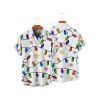 Chemise de Noël pour homme, boutonnée, imprimée de flocons de neige - Blanc L