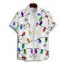 Chemise de Noël pour homme, boutonnée, imprimée de flocons de neige - Blanc 5XL