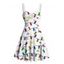 Robe de Noël à imprimé flocon de neige, froncée, pour les fêtes - Blanc XL | US 12