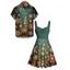 Christmas Couple Outfit Snowflake Star Print Dress and Shirt Set - Vert Armée S | US 4