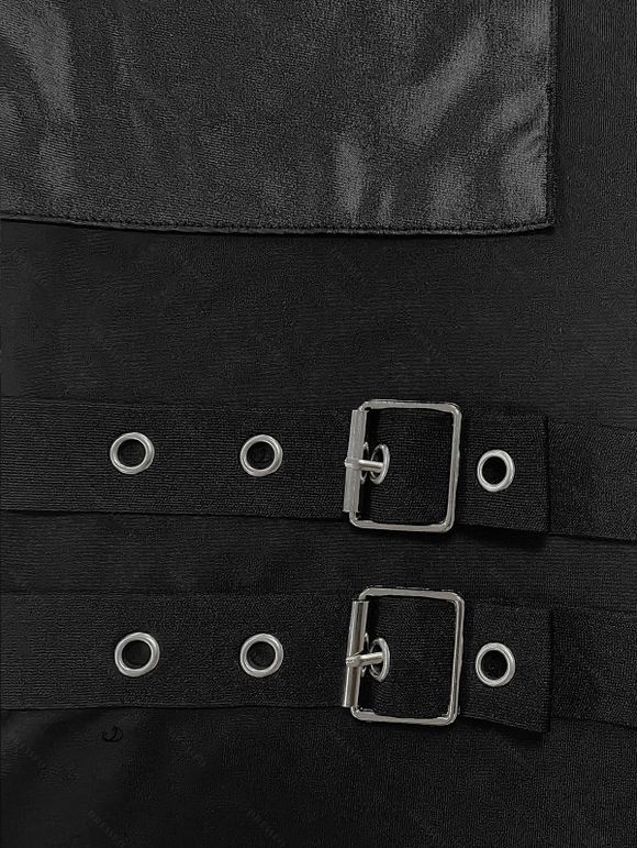 Women Outfit Off the Shoulder Mock Button Sweater and Buckle Leggings Set - Noir S | US 4