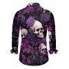 Chemise gothique à manches longues pour homme, motif tête de mort et roses, pour Halloween - Concorde 2XL