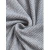 Women Outfit Colorblock Skew Neck Textured Buckle Top and Grommet Leggings Set - Gris S | US 4