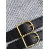 Women Outfit Colorblock Skew Neck Textured Buckle Top and Grommet Leggings Set - Gris S | US 4