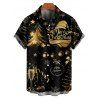 Holiday Couple Outfit Christmas Tree Hat Bell Letter Print Dress and Shirt Set - Noir S | US 4