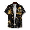 Holiday Couple Outfit Christmas Tree Hat Bell Letter Print Dress and Shirt Set - Noir S | US 4
