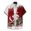 Christmas Couple Outfit Santa Claus Snowflake Print Dress and Shirt Set - Rouge S | US 4