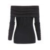 Women Outfit Off the Shoulder Mock Button Sweater and Buckle Leggings Set - Noir S | US 4