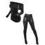 Women Outfit Off the Shoulder Mock Button Sweater and Buckle Leggings Set - Noir S | US 4