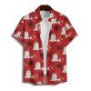 Holiday Couple Outfit Ghost with Christmas Hat Snowflake Print Dress and Shirt Set - Rouge S | US 4