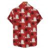 Holiday Couple Outfit Ghost with Christmas Hat Snowflake Print Dress and Shirt Set - Rouge S | US 4