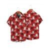 Holiday Couple Outfit Ghost with Christmas Hat Snowflake Print Dress and Shirt Set - Rouge S | US 4