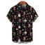Chemise de Noël pour homme, imprimé Père Noël, élan, flocon de neige, boutonnée - Noir S