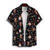 Chemise de Noël pour homme, imprimé Père Noël, élan, flocon de neige, boutonnée - Noir S