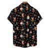 Chemise de Noël pour homme, imprimé Père Noël, élan, flocon de neige, boutonnée - Noir S