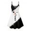 Robe de Noël à imprimé bonhomme de neige et flocon de neige, à bretelles spaghetti - Noir XXL | US 14
