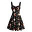 Robe de Noël Mini-robe froncée à imprimé Père Noël, élan et flocon de neige - Noir M | US 6