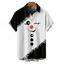 Chemise de Noël pour homme, imprimé bonhomme de neige et flocon de neige, à boutons - Noir M
