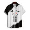 Chemise de Noël pour homme, imprimé bonhomme de neige et flocon de neige, à boutons - Noir M