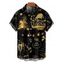 Chemise de vacances pour homme, imprimé sapin de Noël, chapeau, cloche, lettre, chemise boutonnée - Noir L