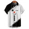 Christmas Couple Outfit Colorblock Snowman Snowflake Print Dress and Shirt Set - Noir S | US 4