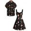 Christmas Couple Outfit Santa Claus Elk Snowflake Print Dress and Shirt Set - Noir S | US 4