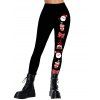 Leggings de Noël imprimé Père Noël avec nœud papillon et taille élastique - Noir M | US 6