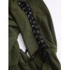 Haut à lacets et œillets, couleur unie, col oblique, manches longues - Vert Armée L | US 8-10