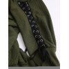 Haut à lacets et œillets, couleur unie, col oblique, manches longues - Vert Armée XL | US 12