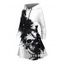 Robe à capuche gothique à lacets avec imprimé tête de mort et éclaboussures d'encre - Blanc S | US 4