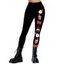 Leggings de Noël imprimé Père Noël avec nœud papillon et taille élastique - Noir S | US 4