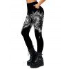 Leggings gothiques taille haute élastiques imprimés tête de mort - Noir S | US 4