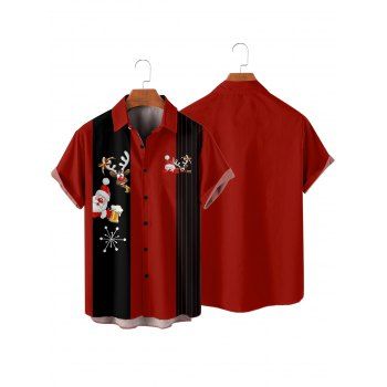 Christmas Couple Outfit Santa Claus Snowflake Elk Print Dress and Shirt Set