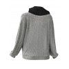Haut tricoté à manches longues et épaules dénudées Coloblock Knitwear - Gris XL | US 12