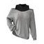 Haut tricoté à manches longues et épaules dénudées Coloblock Knitwear - Gris XL | US 12