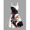 Robe de Noël en fausse fourrure à imprimé flocon de neige et Père Noël - Noir XXXL | US 16