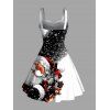 Robe de Noël en fausse fourrure à imprimé flocon de neige et Père Noël - Noir XXXL | US 16