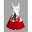 Robe de vacances Père Noël Bonhomme de neige Élan Sapin de Noël Imprimé Robe en fausse fourrure - Rouge L | US 8-10