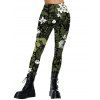 Leggings de vacances à imprimé floral et végétal, taille haute, élastiques et moulants - PLANT GREEN S | US 4